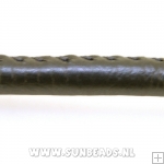 Pu leer stitched cord 5mm 2 mtr (metallic grijs)
