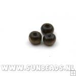 Houten kraal donut 6mm (bruin/grijs)