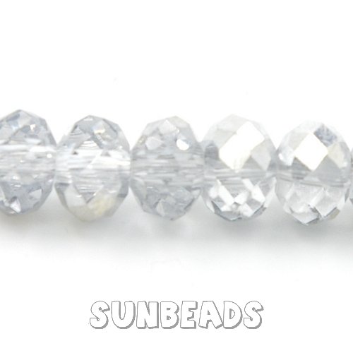 Facet kraal donut 6x4mm (zilver/crystal) - Klik op de afbeelding om het venster te sluiten