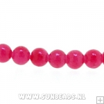 Halfedelsteen rond 4mm (roze/rood)