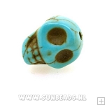 Turquoise kraal skull 12mm (turquoise)