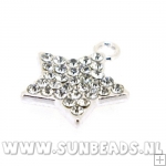 Metalen bedel zeester met strass (zilver)