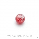 Crackle kraal rond 8mm (rood)