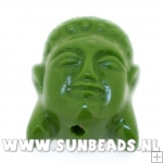 Resin kraal buddha 28mm (legergroen)