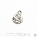 Metalen bedel rond 24mm (antique zilver)