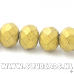 Facet kraal donut 6x4mm (mat goud)