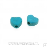 Turquoise kraal hartje 6mm (turquoise)