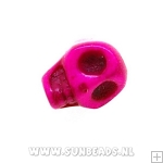 Turquoise kraal skull 10mm (roze)