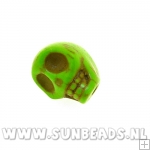 Turquoise kraal skull 14mm (groen)