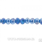Facetkraal donut 3x2mm (blauw AB)