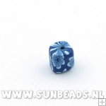 Fimo kraal blokje 8mm (donkerblauw)