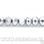 Facet kraal donut 4x3mm (zilver)