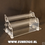 Armband standaard, liggend, plexi, transparant, 2 rollen Armband standaard, liggend, plexi, transparant, 2 rollen