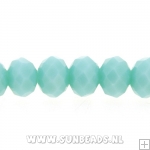 Facet kraal donut 6x4mm (licht zeegroen)