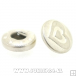 Metalen drukker met hart afbeelding (antique zilver)