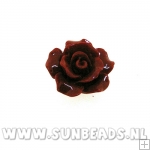 Acryl kraal roosje 12mm rood