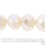 Facet kraal donut 8x6mm (licht champagne met glans)