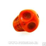 Turquoise kraal skull 12mm (oranje)