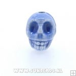 Keramiek kraal skull (lichtblauw)