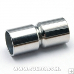 Magneetslot 20x9mm tbv rond leer 7mm (zilver)