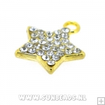 Metalen bedel zeester met strass (goud)