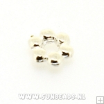 Metalen spacer bloem 8mm (zilver)