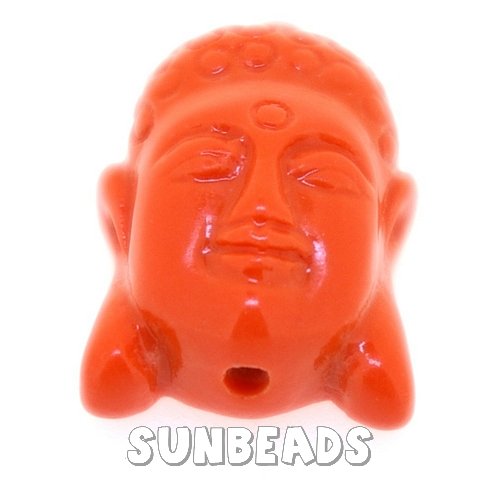 Resin kraal buddha 28mm (oranje) - Klik op de afbeelding om het venster te sluiten