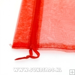 Organza zakje rood, 12,5x16,5cm (10st.)