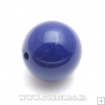 Kunststof kraal 22mm rond (blauw)