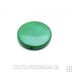 Schelp kraal rond 20mm (groen)