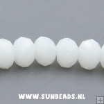 Facet kraal donut 6x4mm (wit)