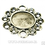 Metalen tussenstuk rond 28mm (antique zilver)