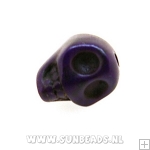 Turquoise kraal skull 12mm (paars)