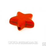 Turquoise kraal ster 14mm (oranje)