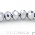 Facet kraal donut 6x4mm (zilver)