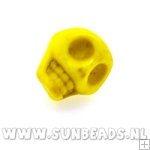 Turquoise kraal skull 10mm (geel)