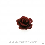 Acryl kraal roosje 10mm donkerbruin