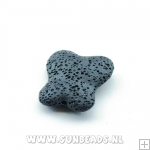 Lava kraal vlinder 28mm (zwart)