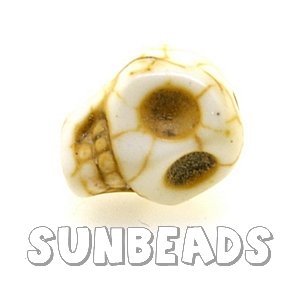 Turquoise kraal skull 12mm (beige) - Klik op de afbeelding om het venster te sluiten