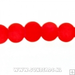 Glaskraal rond 6mm (frost rood)