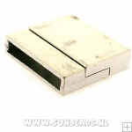 Magneetslot 24x22mm tbv plat leer 22mm (ant zilver)