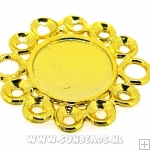 Metalen tussenstuk rond 28mm (goud)