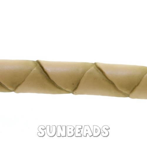 Pu leer stitched cord 5mm 3 mtr (beige snake) - Klik op de afbeelding om het venster te sluiten