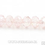 Facet kraal donut 6x4mm (lichtroze AB)