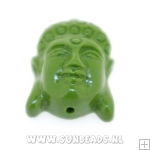 Resin kraal buddha 24mm (legergroen)