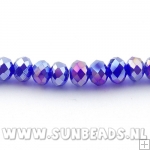 Facet kraal donut 8x6mm (donkerblauw AB)