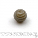 Glaskraal swirl rond 14mm (beige)