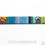 Azteckoord plat 10mm blauw/roze/groen