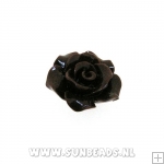 Acryl kraal roosje 12mm donkerbruin