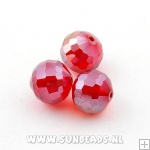 Facet kraal rond 12mm (rood)